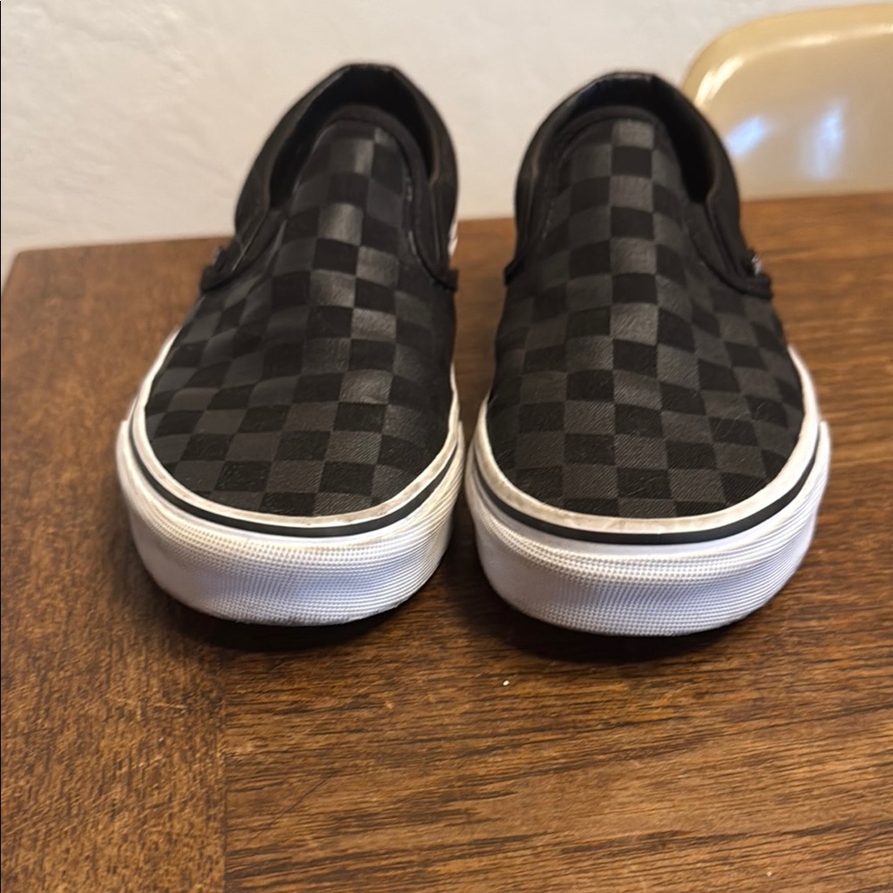 Vans Kids Black Checkered Slip-On Shoes